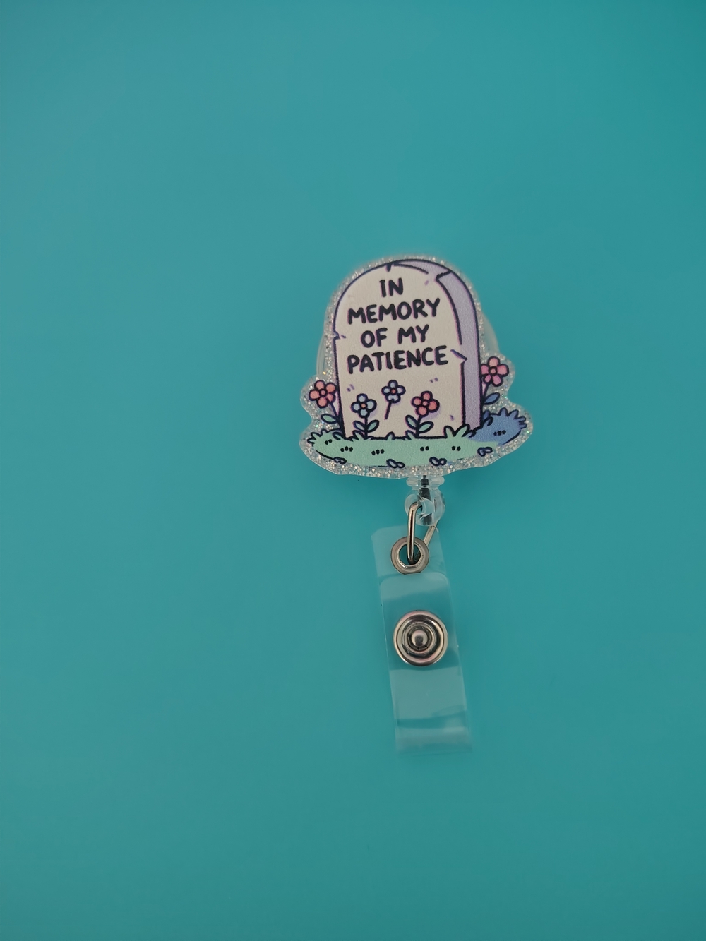 NEW Humorous Tombstone ID Badge Reel